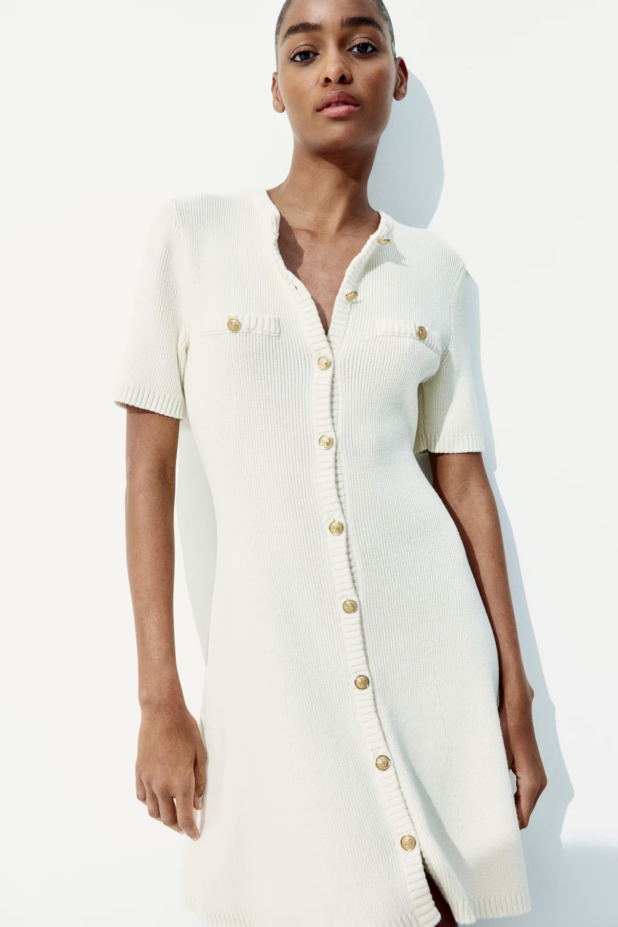 Jess | Ribbed button-through dress