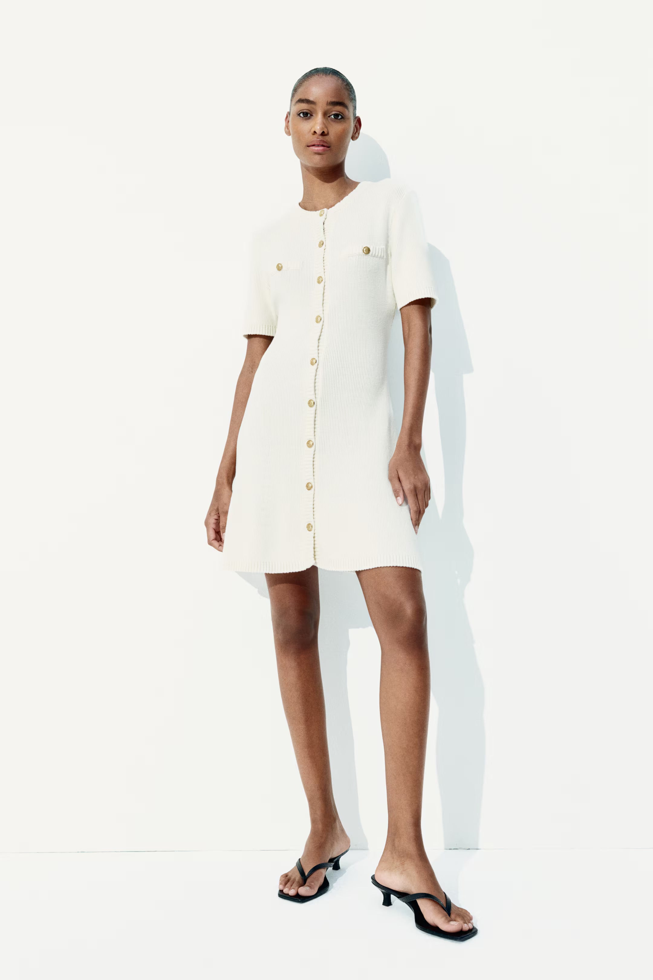 Jess | Ribbed button-through dress