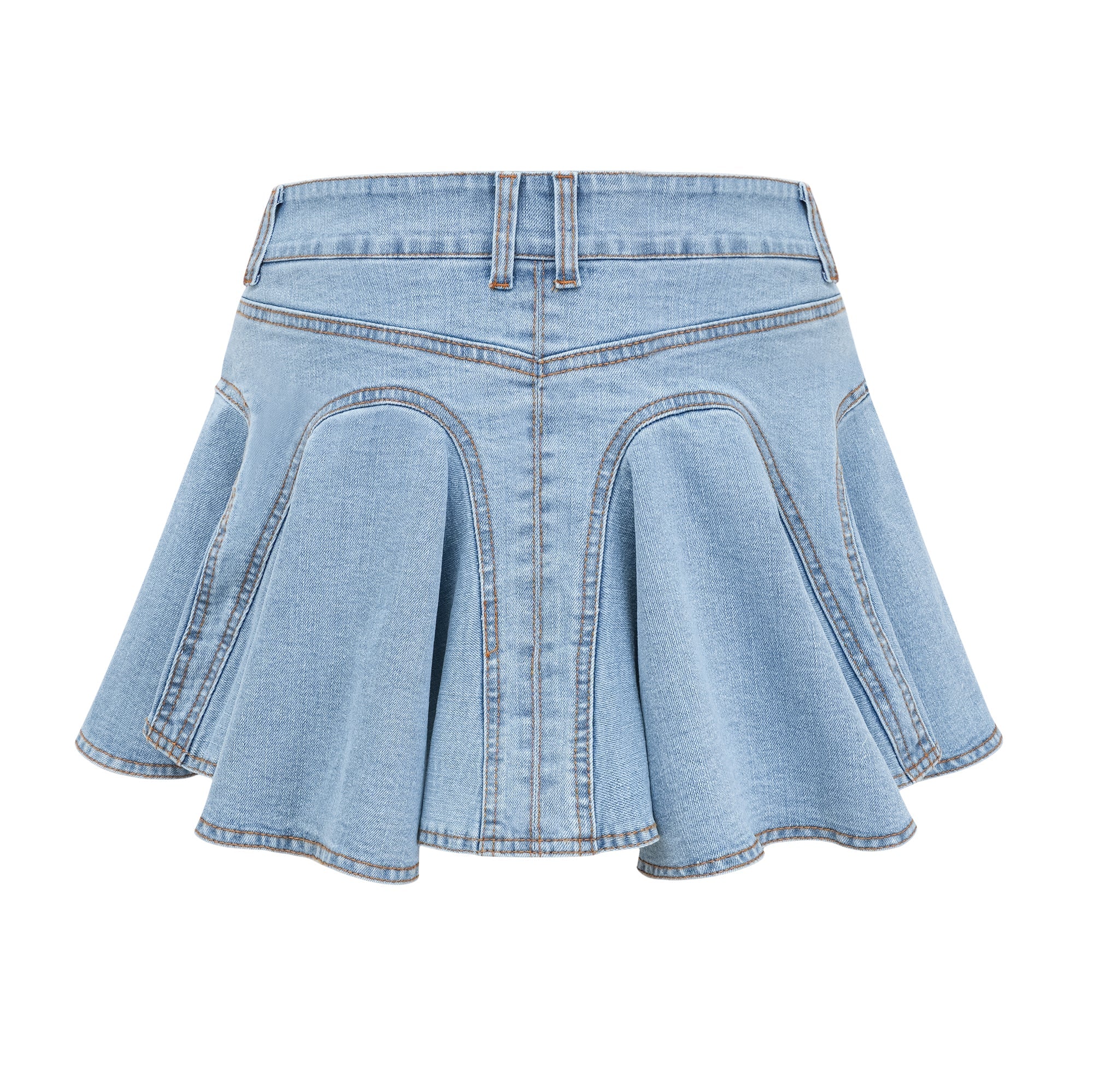 Katy | denim flounce-hem skirt