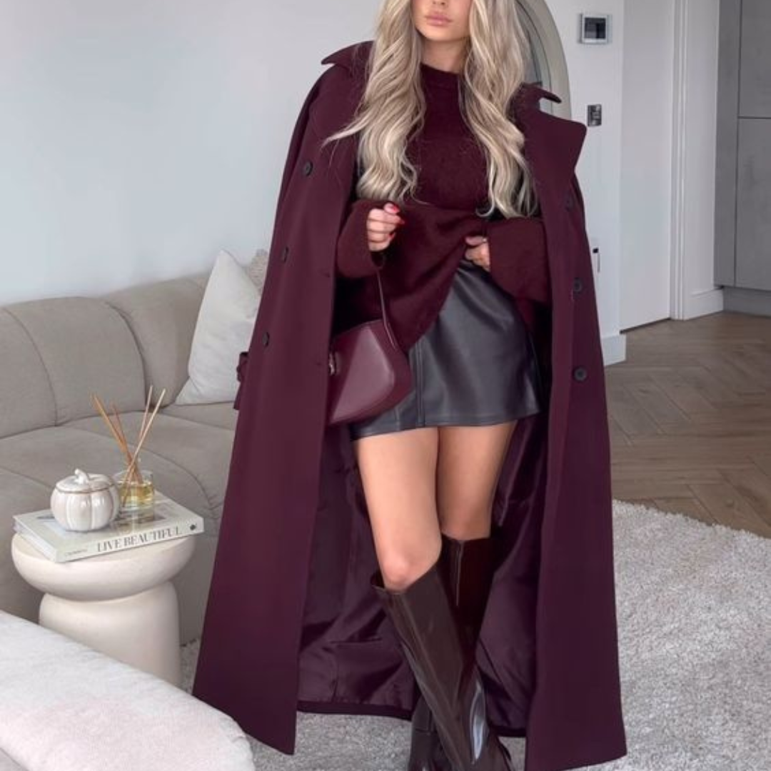 Evy | Classy Burgundy Coat