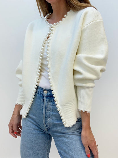 Jessy | Pearl Trim Cardigan