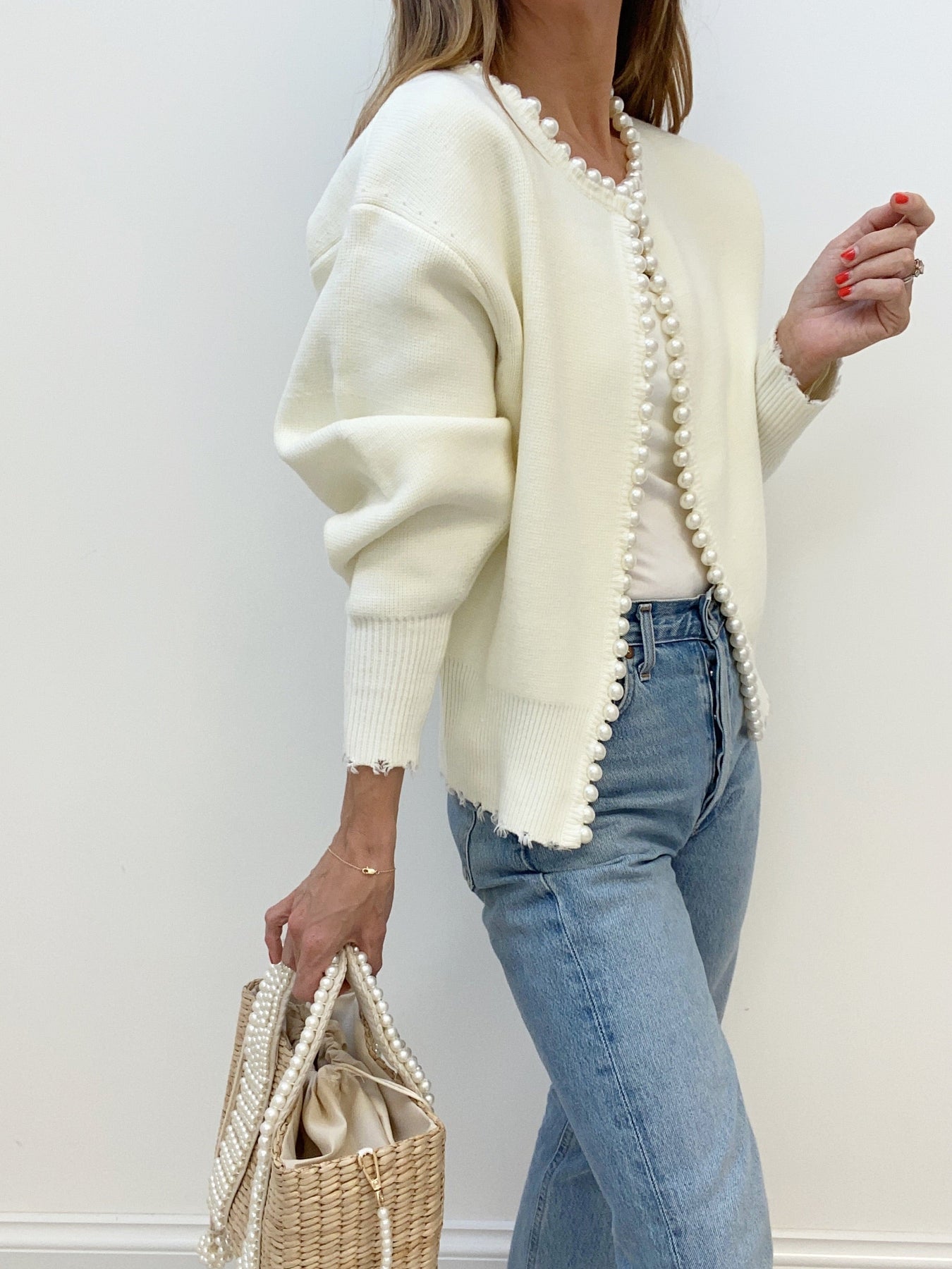 Jessy | Pearl Trim Cardigan
