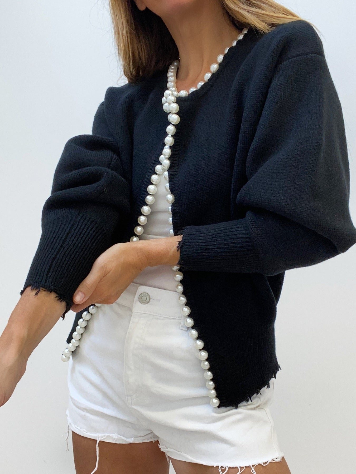 Jessy | Pearl Trim Cardigan