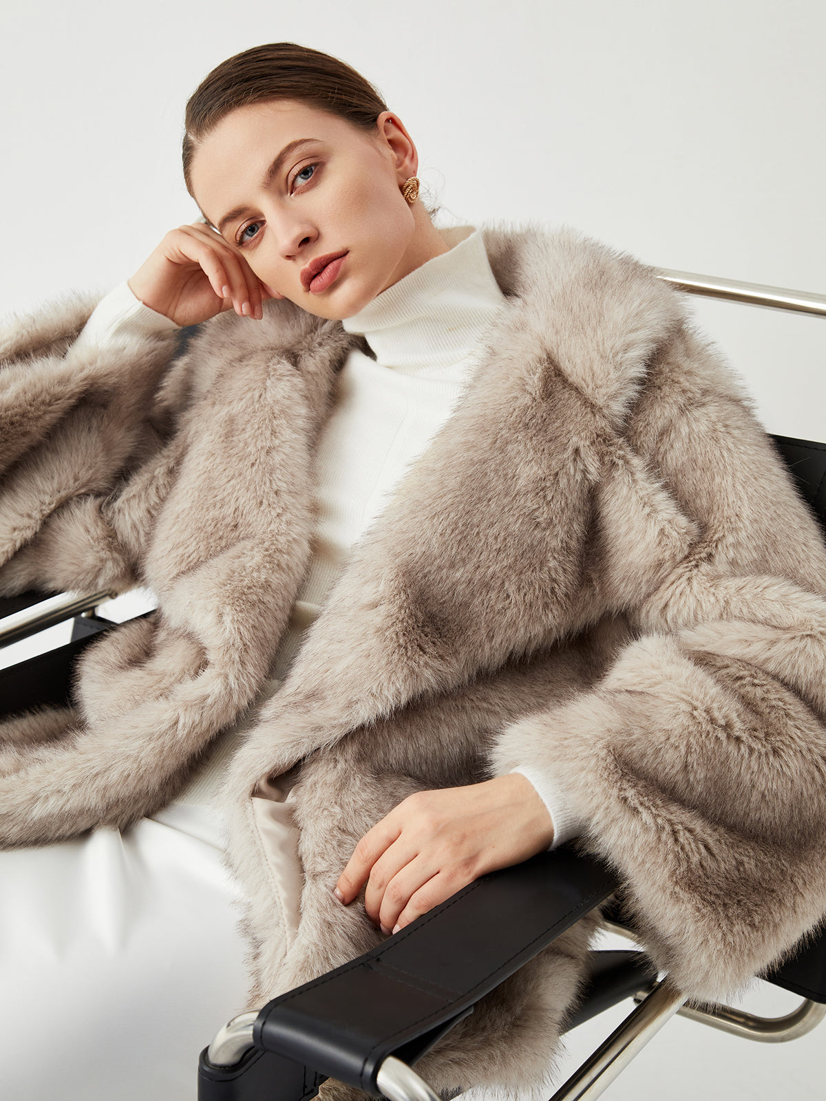 Jenny | Oversized Collared Faux Fur Coat