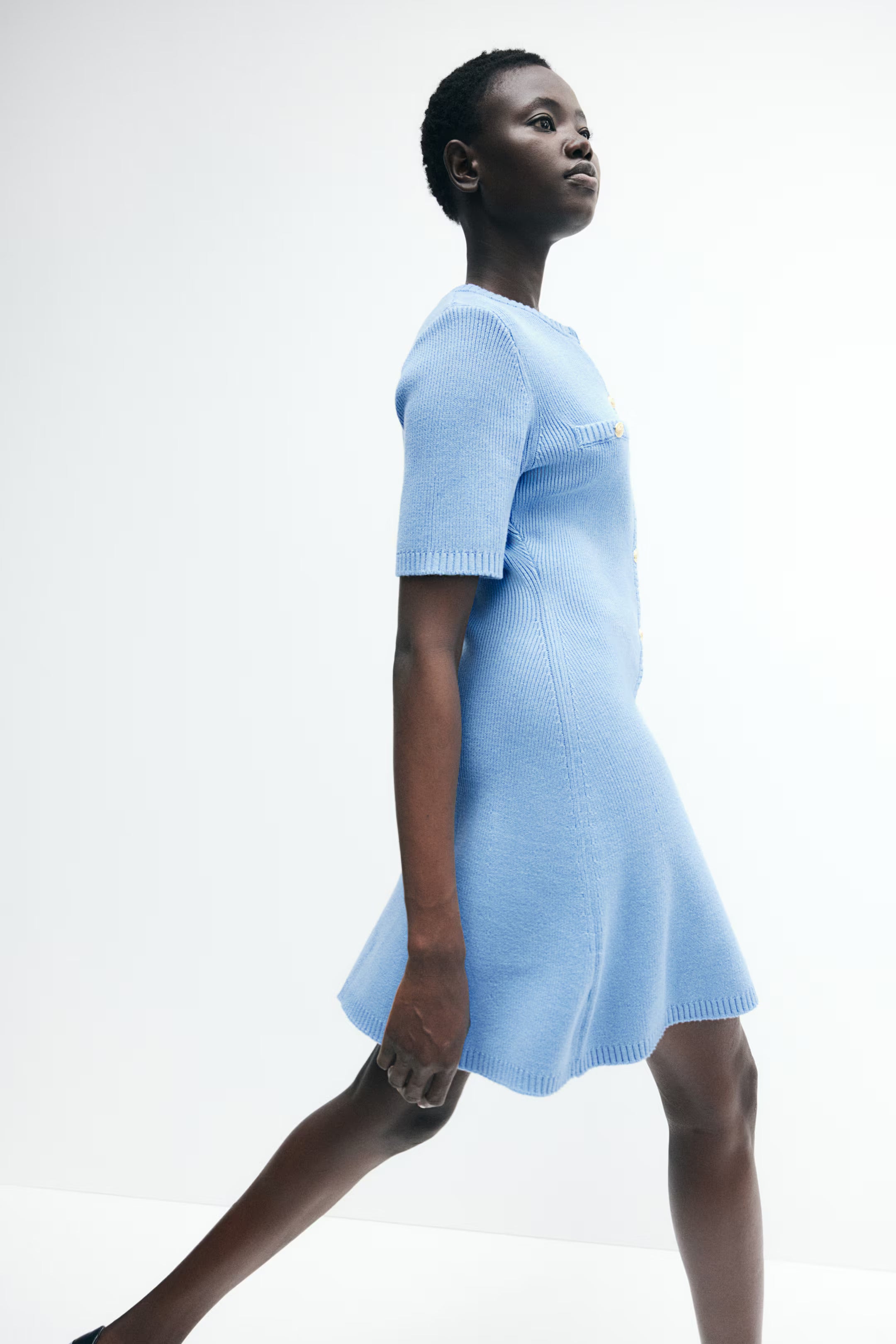Jess | Ribbed button-through dress